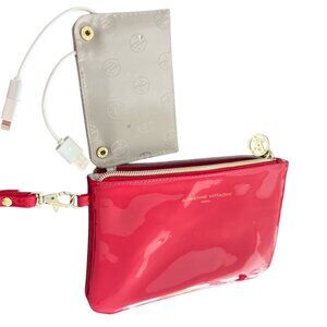 ADRIENNE VITTADINI Red Clutch Purse with Phone Charger Lightning Connector